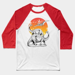 Dinosaurs at sunset Baseball T-Shirt